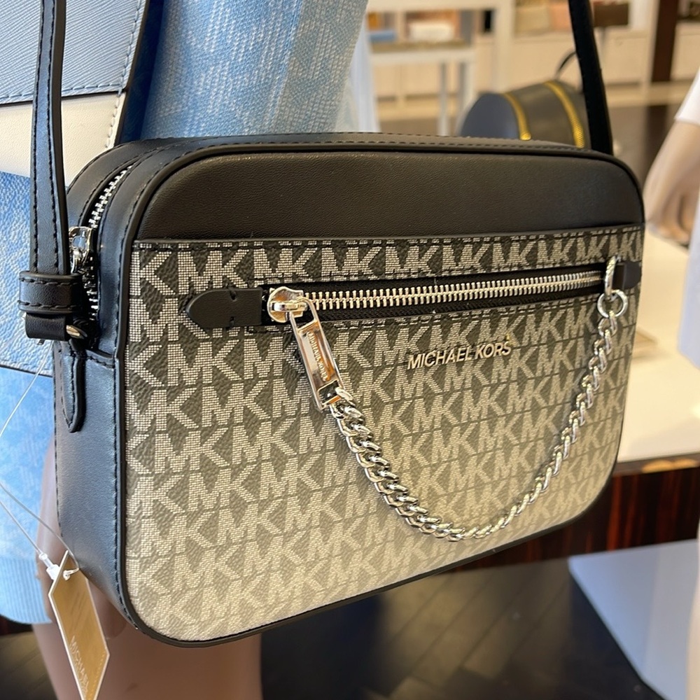 MICHAEL KORS Jet Set Lg Ombré Signature Logo EW Crossbody Body East West 
Black - Picture 7 of 16